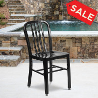 Flash Furniture CH-61200-18-BK-GG Black Metal Indoor-Outdoor Chair